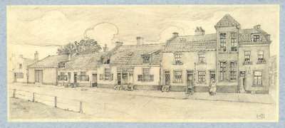 35348 Gezicht op de huizen aan het Geertebolwerk te Utrecht tussen de Tuinstraat (links) en de Andreasstraat (rechts), ...